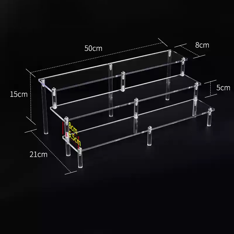 Display Risers Set - Acryl Riser Display Plank, 3-laags Display